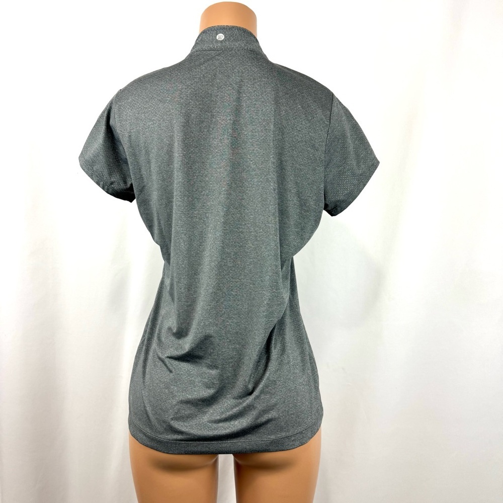 EP NY Golf Womens L Cap Sleeve 1/4 Zip Mock Polo Shirt Grey Contrast Lightweight - Picture 5 of 14